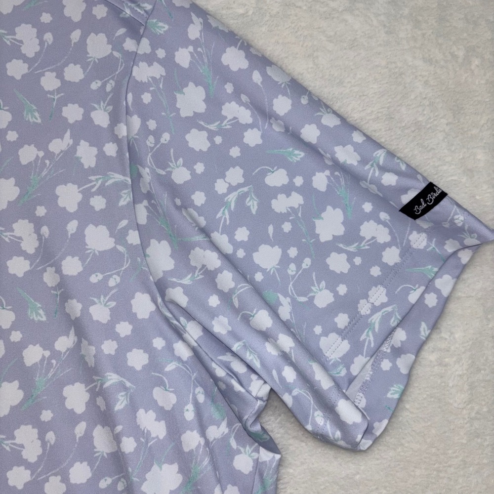 Bad Birdie Mens 2XL Floral Golf Polo Shirt Purple White SS25FI-BBP001-165 NEW - Picture 7 of 10